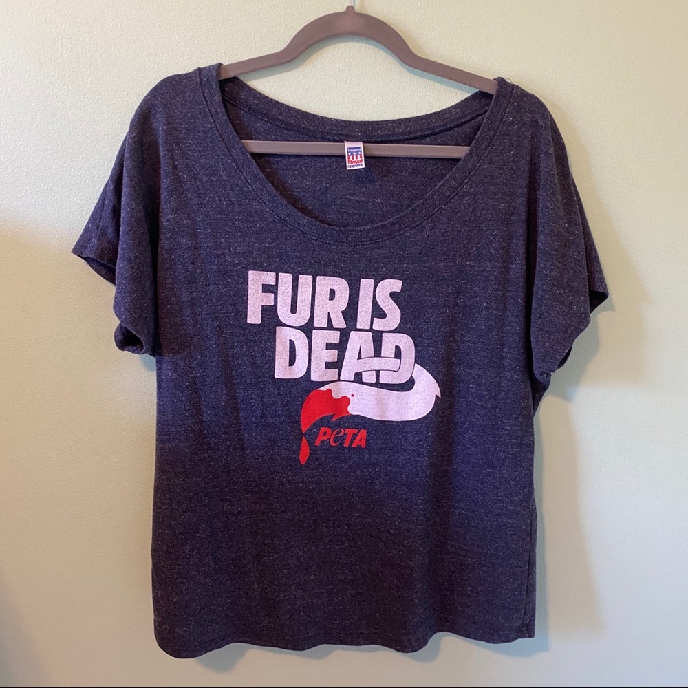 PETA “Fur is Dead” Navy T-shirt